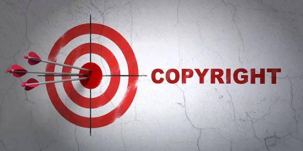 Law concept: target and Copyright on wall background — Stock Photo, Image
