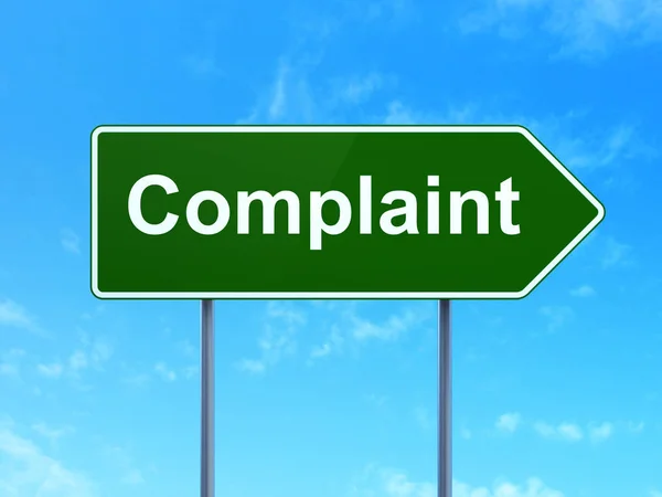 Law concept: Complaint on road sign background — Stock Photo, Image