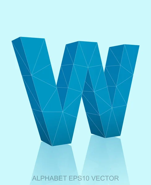 Абстрактный синий 3D-полигональный W с подсветкой. Вектор EPS 10 . — стоковый вектор