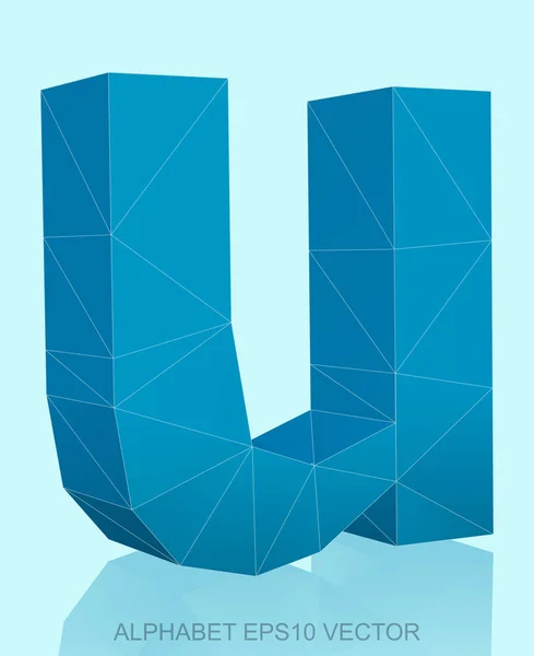 Абстрактный синий 3D-полигональный U с подсветкой. Вектор EPS 10 . — стоковый вектор