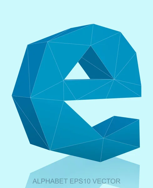 Abstract Blue 3d veelhoekige E met reflectie. EPS-10 vector. — Stockvector