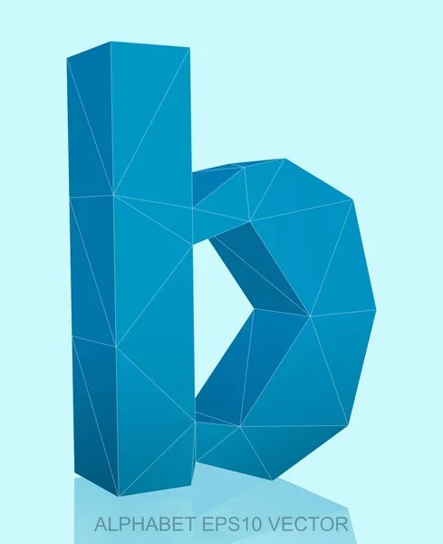Abstract blauw 3d veelhoekige B met reflectie. EPS-10 vector. — Stockvector