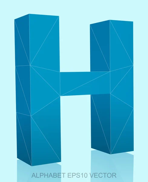 Abstraktes blaues 3D-Polygon h mit Reflexion. Folge 10 Vektor. — Stockvektor