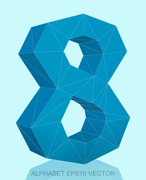 Abstract Blue 3d veelhoekige 8 met reflectie. EPS-10 vector. — Stockvector