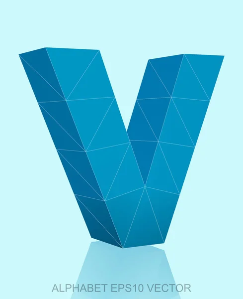 Абстрактный синий 3D полигональный V с подсветкой. Вектор EPS 10 . — стоковый вектор
