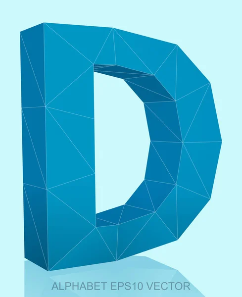 Resumen D poligonal azul 3D con reflexión. EPS 10 vector . — Vector de stock