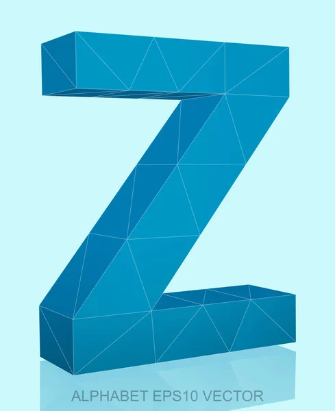 Abstract Blue 3D polygonal Z with reflection. EPS 10 vector. — Stock Vector