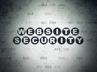 Web geliştirme kavramı: Web sitesi güvenlik dijital veri kağıt arka plan üzerinde