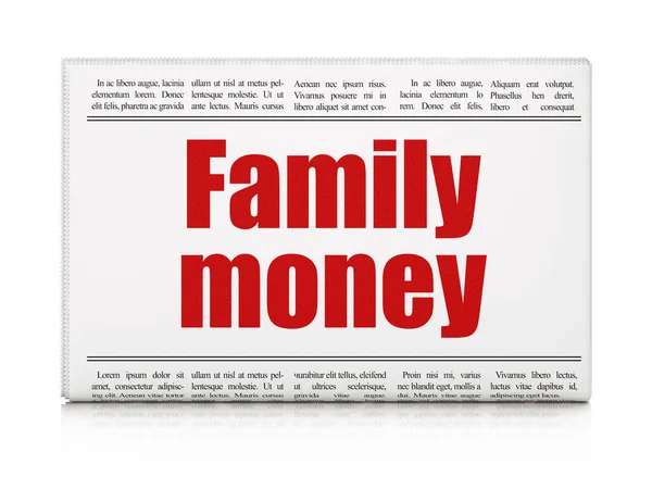 お金の概念: 家族のお金の新聞の見出し — ストック写真