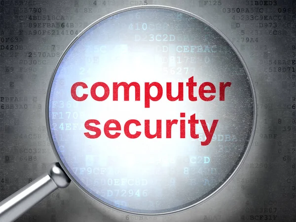 Security concept: Computer Security with optical glass — Stock Photo, Image