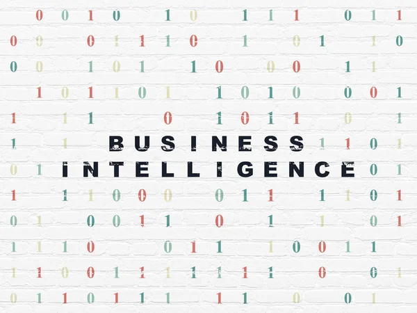 Conceito de finanças: Business Intelligence no fundo da parede — Fotografia de Stock