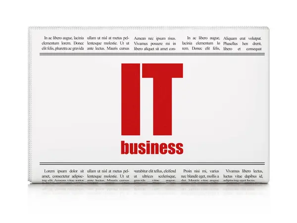 Concetto di business: titolo del giornale IT Business — Foto Stock