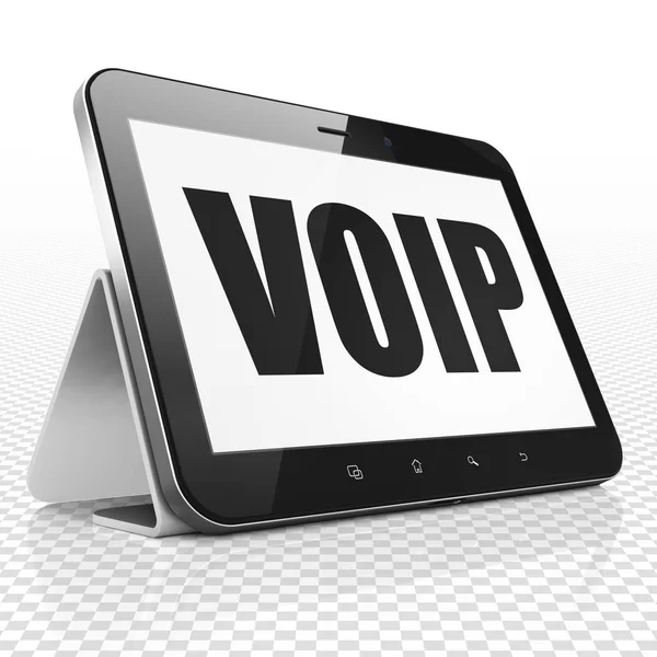 Concepto de desarrollo web: Tablet Computer con VOIP en pantalla —  Fotos de Stock