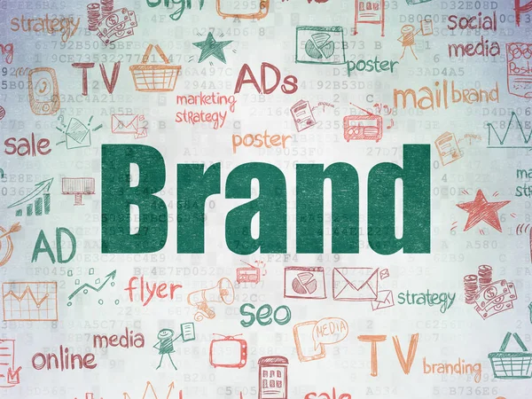 Marketing concept: Brand on Digital Data Paper background — Stock Photo, Image