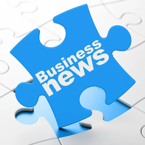 News concept: Business News on puzzle background — Stock Photo, Image