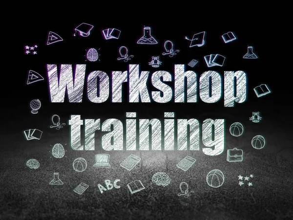 Learning concept: Workshop Training in grunge dark room