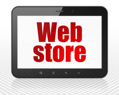 Web tasarım konsepti: Tablet Pc bilgisayar Web Store ekran ile