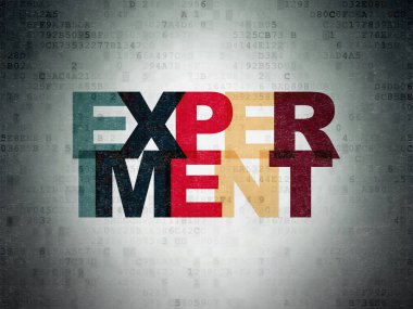 Bilim kavramı: dijital veri kağıt arka plan üzerinde deney