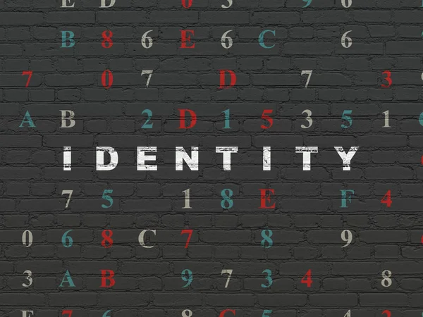 Bescherming concept: identiteit op muur achtergrond — Stockfoto