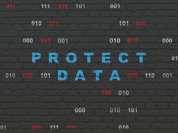 Concept de confidentialité : Protéger les données sur fond mural — Photo