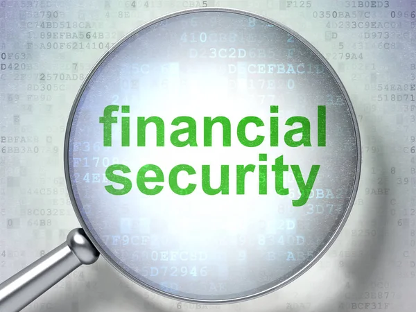 Conceito de segurança: Segurança financeira com vidro óptico — Fotografia de Stock