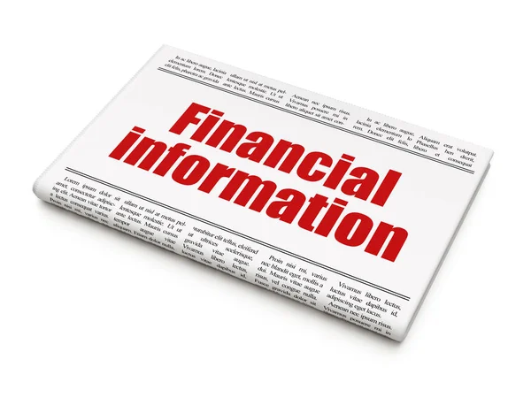 Business concept: newspaper headline Financial Information — Stock Photo, Image