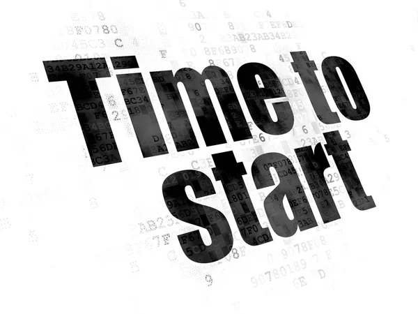 Conceito de tempo: Tempo para começar no fundo digital — Fotografia de Stock