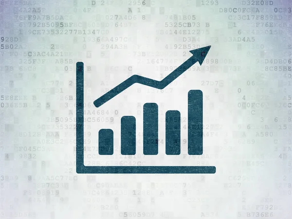 Marketingkonzept: Wachstumsdiagramm auf digitalem Datenpapier Hintergrund — Stockfoto