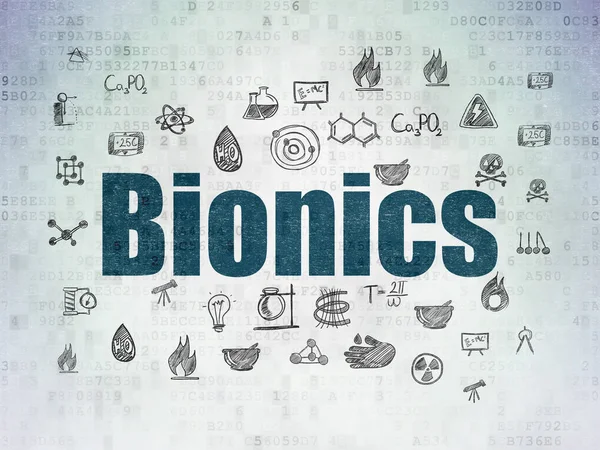 Science concept: Bionics on Digital Data Paper background — Stock Photo, Image