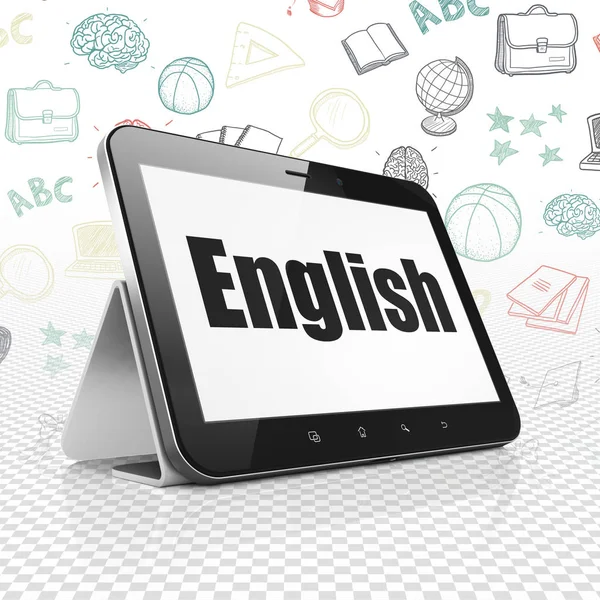 Concetto di apprendimento: Tablet Computer con inglese in mostra — Foto Stock