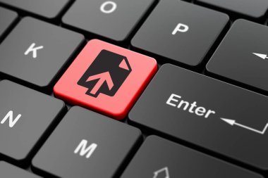 Web geliştirme kavramı: bilgisayar klavye arka plan üzerinde Upload