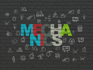 Bilim konsepti: Duvardaki mekanikler