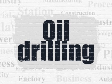 Endüstri kavramı: Petrol Delme duvar arka plan üzerinde