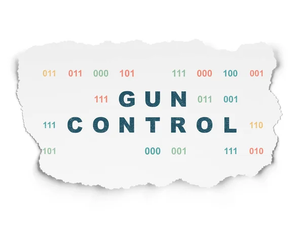 Skydd koncept: vapenkontroll på sönderrivet papper bakgrund — Stockfoto