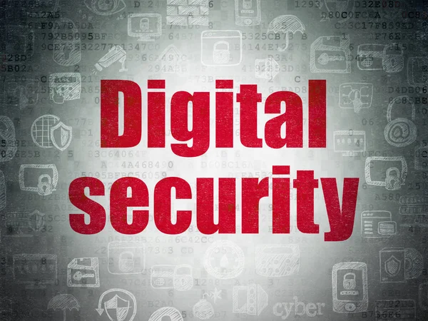 Концепция безопасности: Цифровая безопасность на фоне цифровой документации — стоковое фото