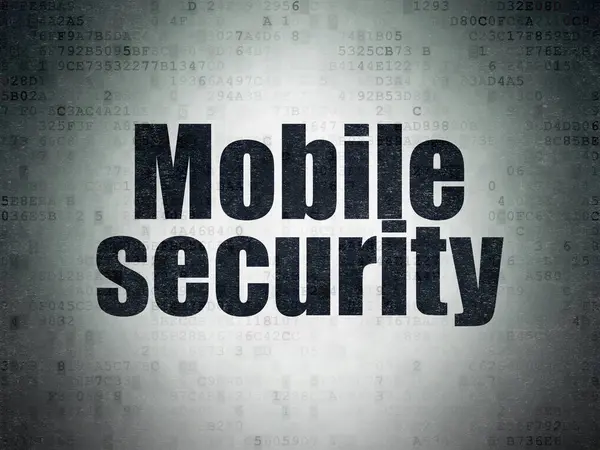 Концепция безопасности: Мобильная безопасность на фоне цифровых документов — стоковое фото