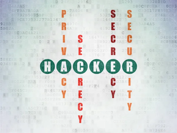 Skydd koncept: Hacker i korsord — Stockfoto