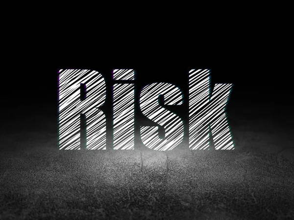 Obchodní koncept: riziko v temné místnosti grunge — Stock fotografie