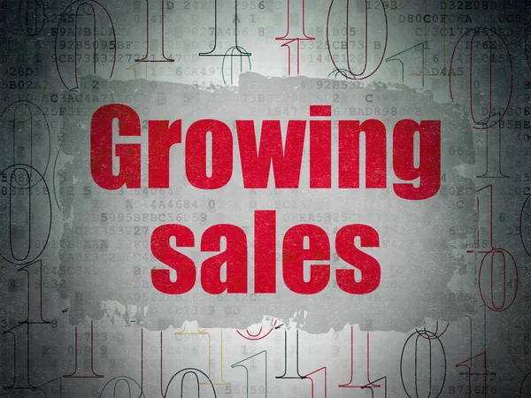 Conceito de financiamento: Crescimento das vendas no contexto do Papel de Dados Digitais — Fotografia de Stock