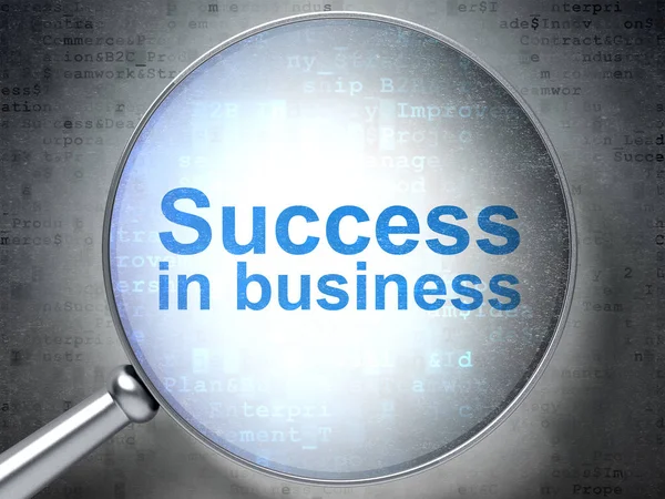 Conceito de negócio: Sucesso Em negócios com vidro óptico — Fotografia de Stock