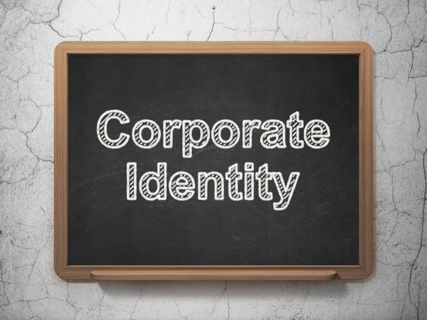 Concepto de negocio: Identidad corporativa en el fondo de pizarra — Foto de Stock