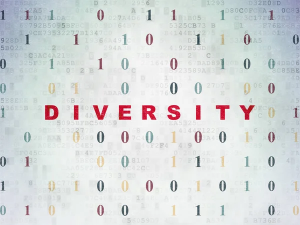 经营理念︰ 数字数据纸张背景上的多样性 — 图库照片