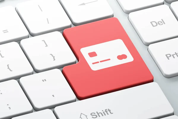 Концепція бізнесу: кредитна картка на фоні клавіатури комп'ютера — стокове фото