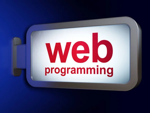 Concepto de diseño web: Programación web en fondo de valla publicitaria — Foto de Stock