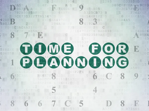 Concepto de tiempo: Tiempo para planificar sobre el fondo del documento de datos digitales — Foto de Stock
