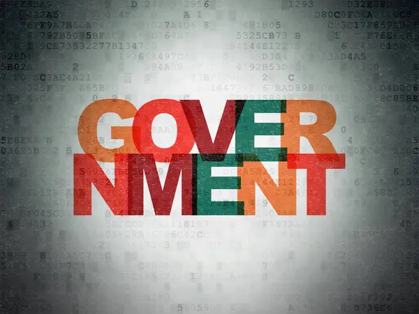 Concetto politico: governo sullo sfondo della carta dei dati digitali — Foto Stock