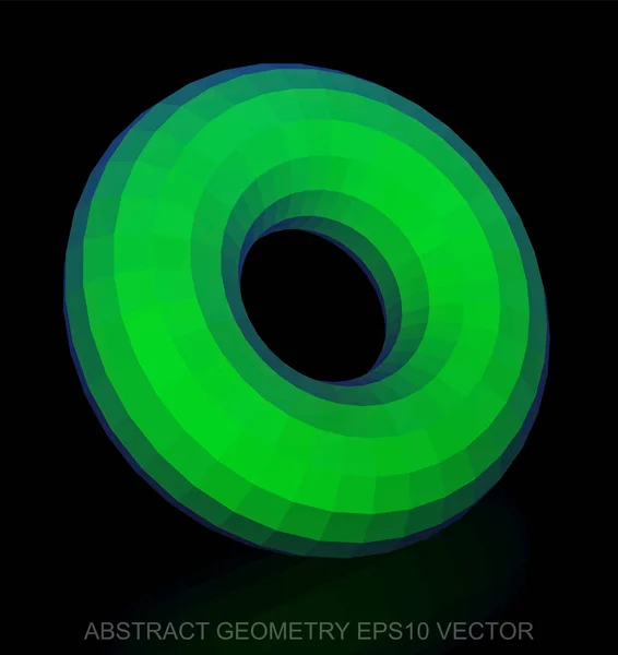 Géométrie abstraite : low poly Green Torus. SPE 10, vecteur . — Image vectorielle