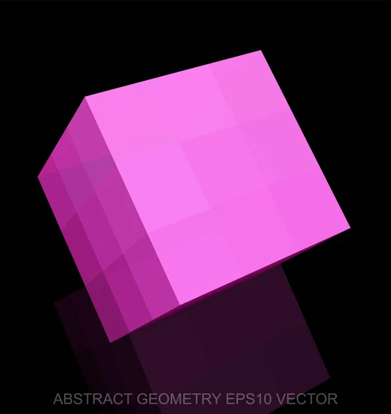 Géométrie abstraite : Cube rose bas. SPE 10, vecteur . — Image vectorielle