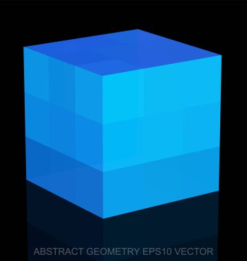 Soyut geometri: düşük Poli mavi küp. EPS 10, vektör.