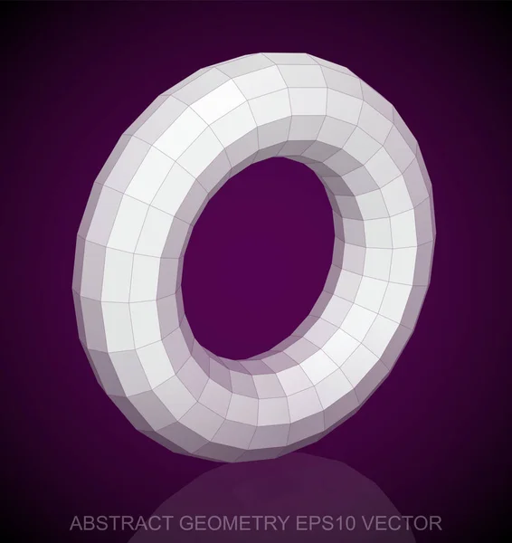 Géométrie abstraite : low poly White Torus. SPE 10, vecteur . — Image vectorielle